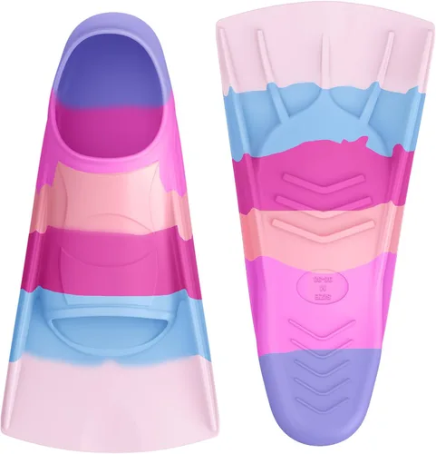 Miniatura 53 de Gintenco Aletas de Natación, Aletas de Natación para Niños para Natación de Vueltas, Aletas de Tamaño de Viaje con Bolsa de Malla, Aletas