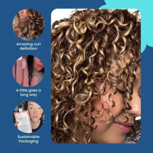 Miniatura 2 de Ecoslay Gel definidor de rizos de mermelada naranja, fijación duradera para cabello ondulado, rizado, enrollado y rizado, gel para peinar rizos