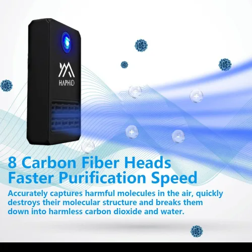 Miniatura 4 de Purificador de aire ionizador, desodorante de arena para gatos adopta tecnología de aniones con 8 cabezales de fibra de carbono con 40 millones