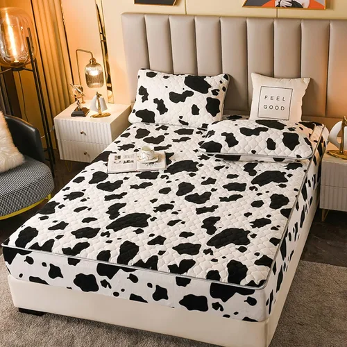 Miniatura 7 de Pangzi Sábana bajera de felpa de franela sólida, aterciopelada, suave, de peso pesado, antideslizante, funda protectora para colchón de cama