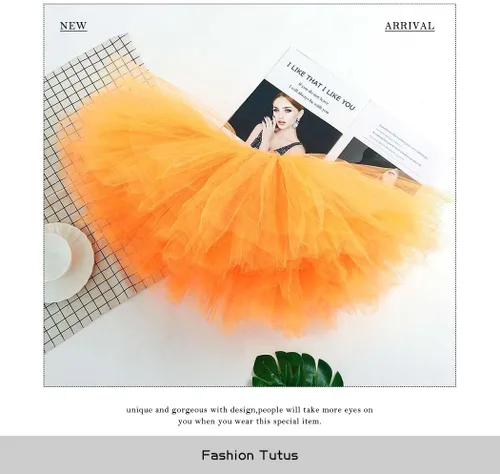 Miniatura 13 de REETAN Falda tutú de ballet de 6 capas de tul corto tutús para mujer