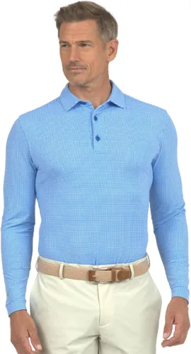 Miniatura 5 de IBKUL Polo de manga larga con protección solar UPF 50+ Icefil Cooling Tech Mini Check 95754 para hombre