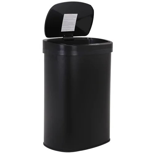 Cubo de basura de 13 galones (50 litros) para cocina con tapa, sensor automático, sin tocar, acero inoxidable, para baño, dormitorio, oficina en