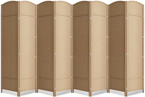 Divisor de habitación de 8 paneles, pantalla de privacidad plegable de 6 pies, divisor de pared de panel plegable extra ancho con divisor de pared