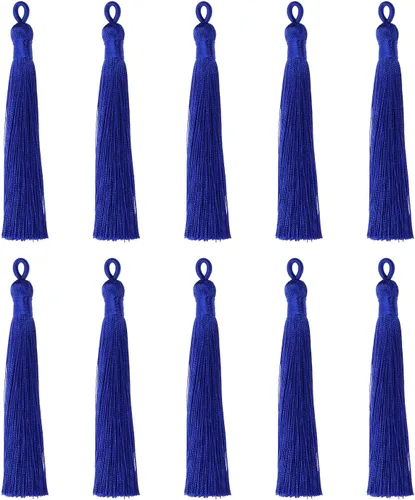 Miniatura 7 de Tupalizy 10 borlas suaves y sedosas hechas a mano con lazo para colgar marcapáginas, llaveros, aretes, pulseras, fabricación de joyas, recuerdo