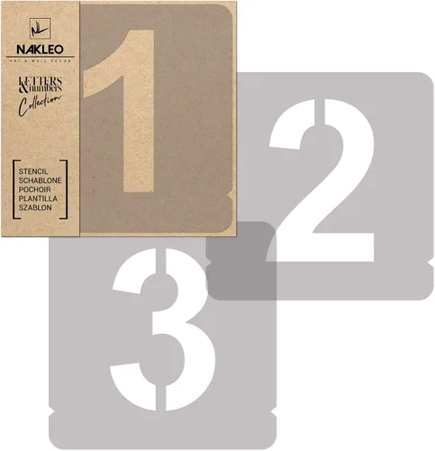 Miniatura 10 de NAKLEO 42 plantillas de plástico de letras y números para manualidades, reutilizables de 2 pulgadas, letras para pintar, alfabeto, plantilla, arte