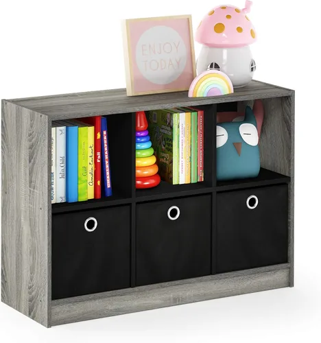Miniatura 30 de Furinno - Estantería clásica para libros, estantes de almacenamiento, roble francés