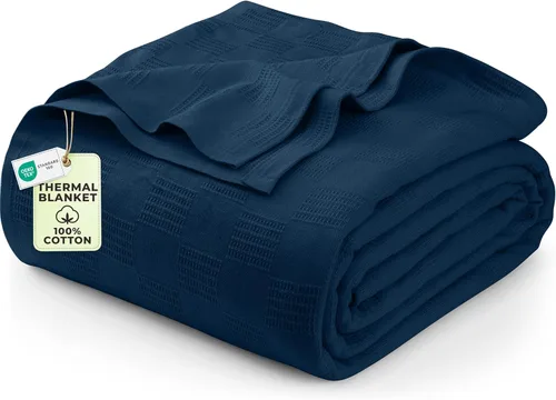 Miniatura 14 de Utopia Bedding Manta térmica 100% algodón, suave, ligera, transpirable, acogedora manta de primavera y verano para cama, decoración del hogar