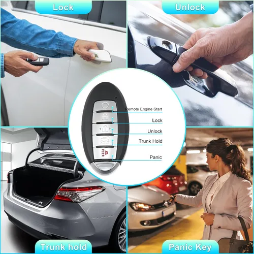 Miniatura 3 de X AUTOHAUX 2 unids 434MHz KR5TXN4 reemplazo inteligente de proximidad inserto de entrada sin llave remoto llavero para Nissan Rogue 2019 2020 2021 5
