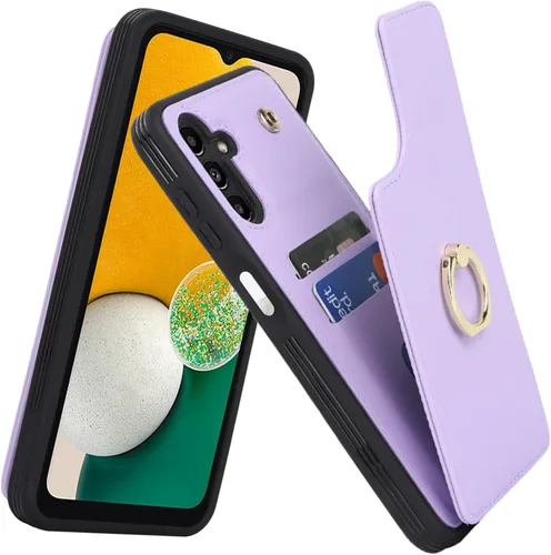 Miniatura 46 de Lipvina Funda para Samsung Galaxy A03s con tarjetero, Galaxy A03s Funda tipo cartera para mujer, tarjetero de crédito, soporte de anillo, fundas