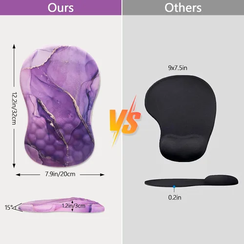 Miniatura 2 de Alfombrilla de mouse ergonómica con reposamuñecas, cómoda alfombrilla de mouse para computadora portátil para aliviar el dolor con base de Mármol