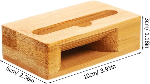 Miniatura 5 de HOMSFOU Amplificador de sonido para teléfono y soporte universal de madera para teléfono, 3.93 x 2.36 x 4.72 pulgadas, base de altavoz de escritorio