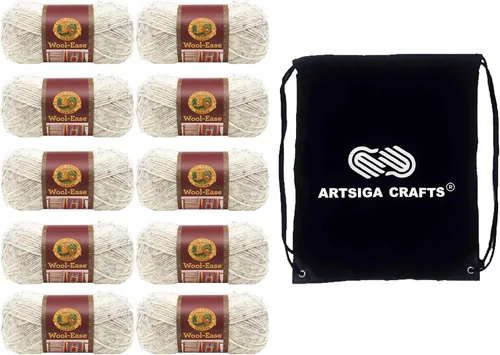 Miniatura 20 de Lion Brand Wool Ease Canyon Sunset 620-003 (3-Skeins - Mismo Lote de Tinta) Estambre Medio #4 Acrílico, Hilo de Lana para Crochet y Tejido con Bolsa
