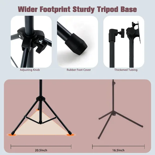 Miniatura 6 de EASTROCK Soporte de partituras de metal, soporte de música de alta estabilidad y altura ajustable para partituras con bolsa de transporte, soporte