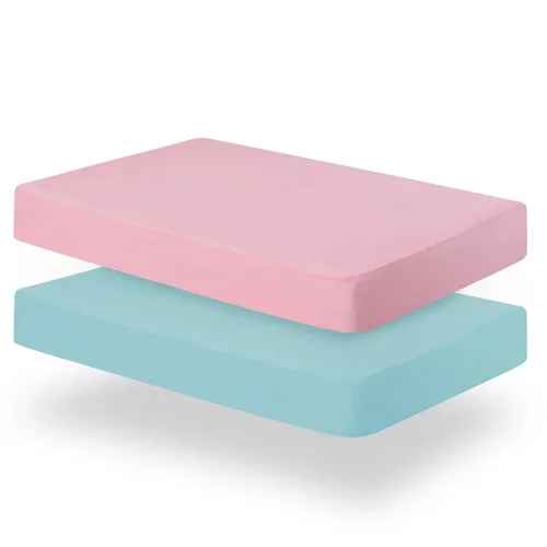 Miniatura 10 de Biloban Pack and Play - Juego de sábanas ajustadas, paquete de 2 unidades y sábanas de juego para colchón Graco Pack n Play, sábanas neutras