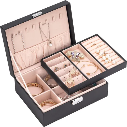 Joyero de terciopelo de viaje con espejo, mini estuche de regalo para mujeres y niñas, pequeñas cajas organizadoras portátiles para anillos, aretes,