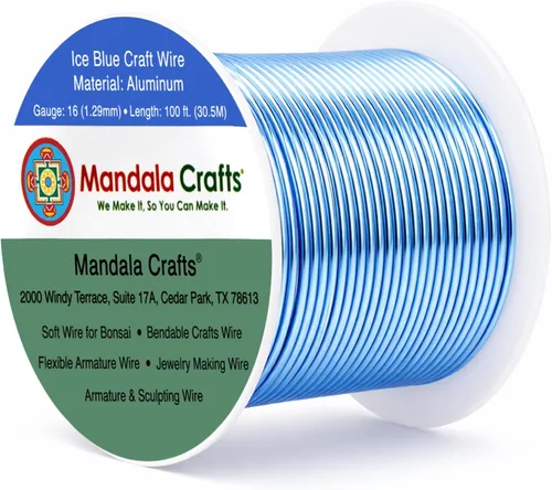 Miniatura 144 de Mandala Crafts - Alambre de aluminio anodizado de 8 calibre para hacer joyas - 9.75 m de alambre flexible negro colorido - Flexible para bonsái