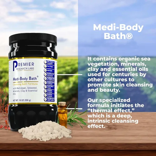 Miniatura 2 de Premier Research Labs Medi-Body Bath - Sales de baño, sales del mar muerto para remojar, bañarse, baño relajante enriquecido con minerales