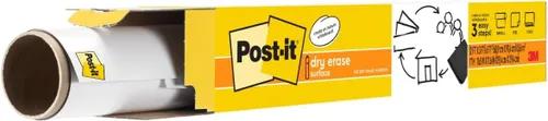 Post-it DEF3x2, película de superficie para pizarra de borrado en seco para paredes, puertas, mesas, pizarras, pizarras blancas y más, removible, a