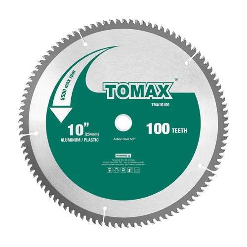 Miniatura 3 de TOMAX - Hoja de sierra de 6-1/2 pulgadas, 60 dientes, TCG, de aluminio delgado y metal no ferroso, con eje DMK de 5/8 pulgadas