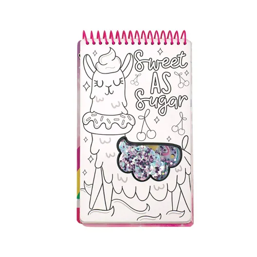 Miniatura 4 de Fashion Angels Llama Shaker - Portafolio compacto de bocetos/libro de bocetos de llama/libro para colorear, marrón/a, 7.6 onzas