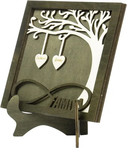 Miniatura 7 de Regalos para mamá, letrero de árbol familiar personalizado con nombres personalizados, placas de madera, decoración grabada con nombres familiares