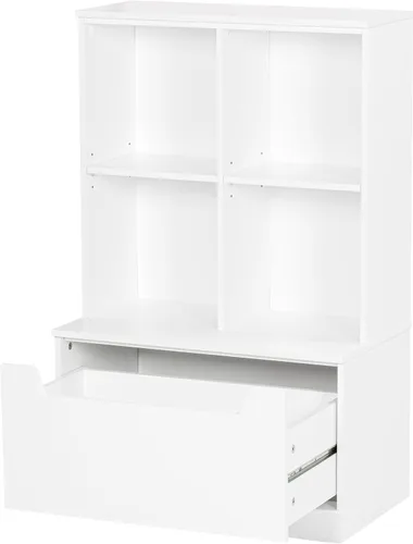 Miniatura 9 de UTEX Estantería para niños y organizador de almacenamiento de juguetes, estantería para niños pequeños con cubículos, estante de madera ajustable