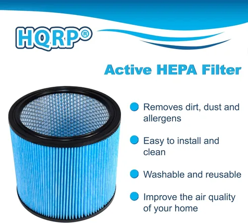 Miniatura 3 de HQRP Filtro de cartucho HEPA H13 de alta eficiencia, paquete de 2 unidades de repuesto para Shop-vac 90340 90350 90304 90344 9034033, se adapta a