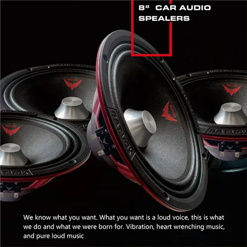 Miniatura 5 de MX80S3 - Altavoz de 8 pulgadas de rango medio, 600 vatios, 4 ohmios, cúpula de bala plateada, altavoces de puerta de audio de calidad premium