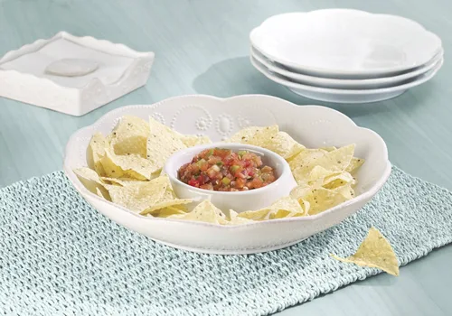 Miniatura 3 de Lenox French Perle Bandeja para Chips y Dip, Blanco