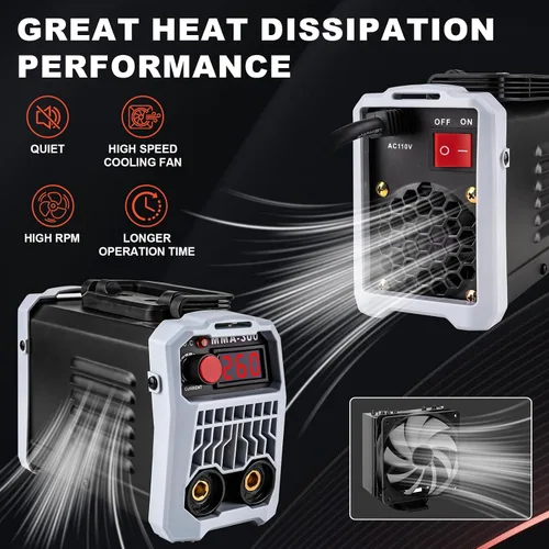 Miniatura 6 de BetyBedy Mini soldador de palo, máquina de soldadura portátil, máquina de soldadura MMA-300Amp de 110 V con arranque en caliente, fuerza de arco
