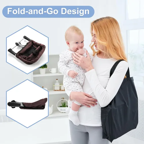 Miniatura 5 de Silla de mesa rápida con gancho en la silla con clip en la mesa, asiento de alimentación portátil resistente, almacenamiento plegable, se fija a