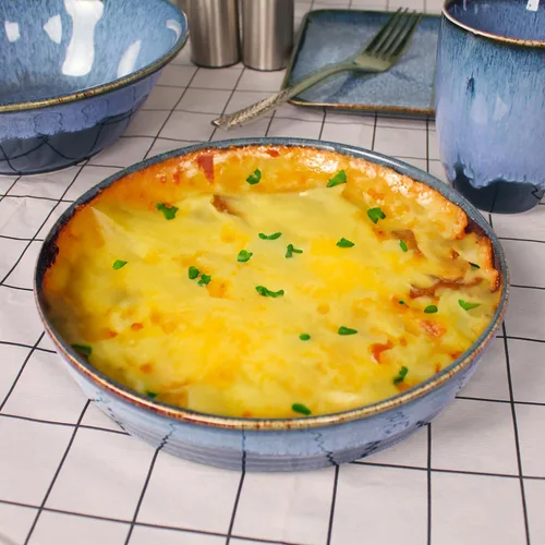 Miniatura 5 de Platos de porcelana para gratinar, aptos para microondas y horno, cazuelas, juego de platos gratinados para lasaña y zapateros, 17 onzas, 7.9