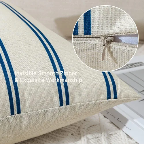 Miniatura 8 de OTOSTAR Fundas de almohada impermeables para exteriores de 18 x 18 pulgadas, diseño geométrico moderno, fundas decorativas cuadradas, paquete de 4