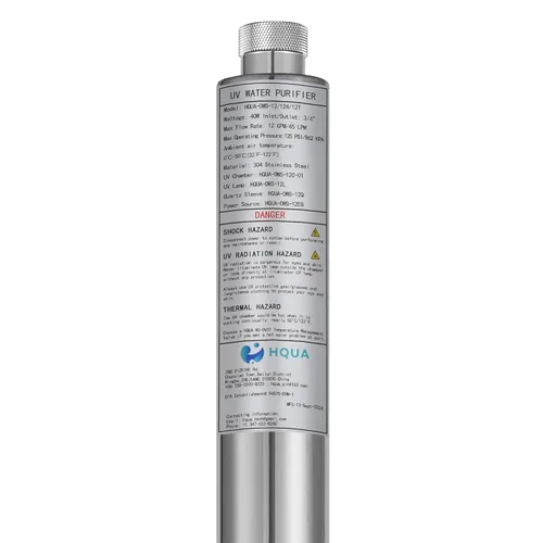 Miniatura 9 de OWS-12 Filtro esterilizador de purificador de agua ultravioleta para toda la casa 12GPM 110V 40W Modelo HQUA-UV-12GPM + 1 tubo UV adicional