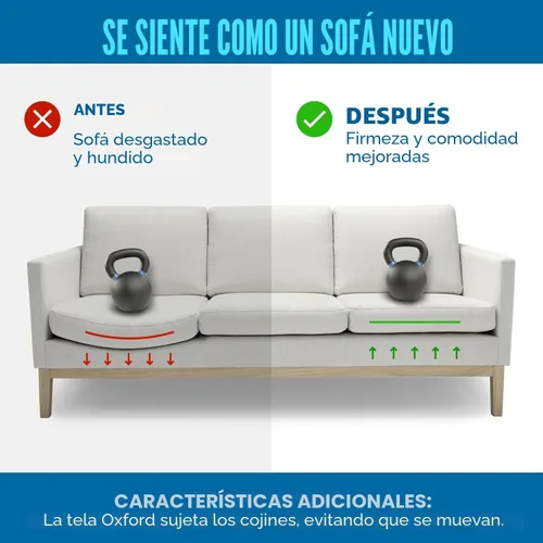 Miniatura 2 de Meliusly Soporte de cojín de sofá resistente para cojines caídos (21 x 48) tablero de soporte de cojín de sofá de madera diseñada para asiento
