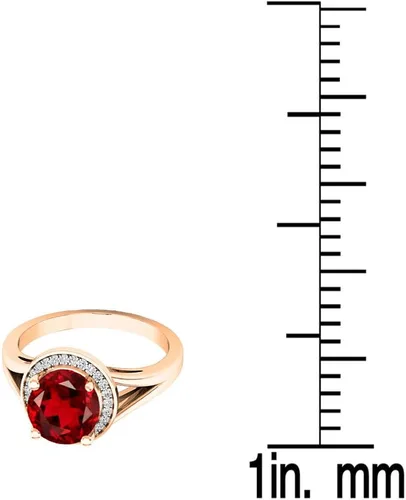 Miniatura 193 de Dazzlingrock Collection Anillo de compromiso redondo de 0.276 in con halo de diamante blanco y vástago dividido para ella en oro macizo de 14