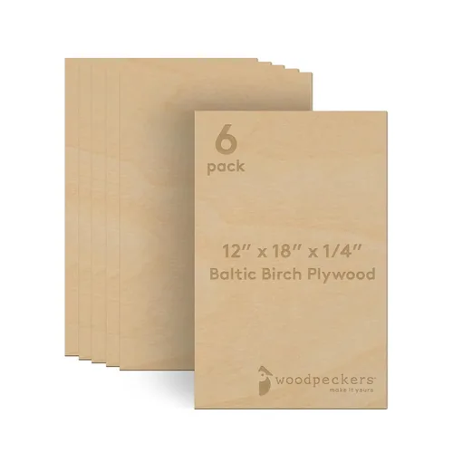Miniatura 11 de 6 mm de madera contrachapada de abedul báltico 1/4 x 12 x 16 Pulgadas, Caja de 6 hojas de madera de grado B/BB, más fuerte que las hojas de tilo