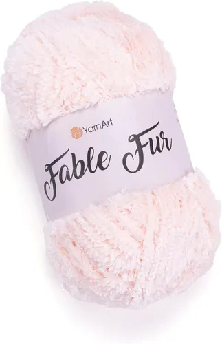 Miniatura 13 de Yarnart Fable Fur Hilo (100gr), Hilo de Pestañas Sintético Suave Grueso Esponjoso Falso Difuso para Ropa de Ganchillo Tejido de Punto Súper