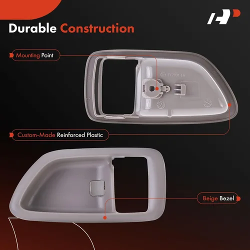 Miniatura 4 de A-Premium Bisel de manija de puerta interior del lado del conductor delantero o trasero izquierdo compatible con Toyota Tundra 2004-2006 Crew Cab