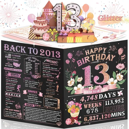 Miniatura 29 de Tarjeta de cumpleaños número 10 para niña, niño, nieto, nieta, hijo, hija, gigante, desplegable, “Happy 10th Year Old”, decoración, regalo de Negro