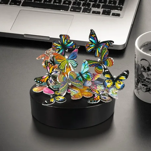 Miniatura 4 de Escultura de escritorio, mariposas, juguete de escritorio para aliviar el estrés, juguete para la ansiedad, regalo de oficina (22 mariposas)
