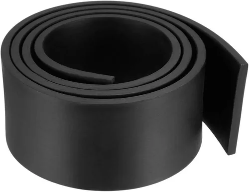Miniatura 40 de uxcell Tira de sello de goma rectangular maciza, 0.197 in de ancho, 0.118 in de grosor, 3.3 ft de largo, color negro