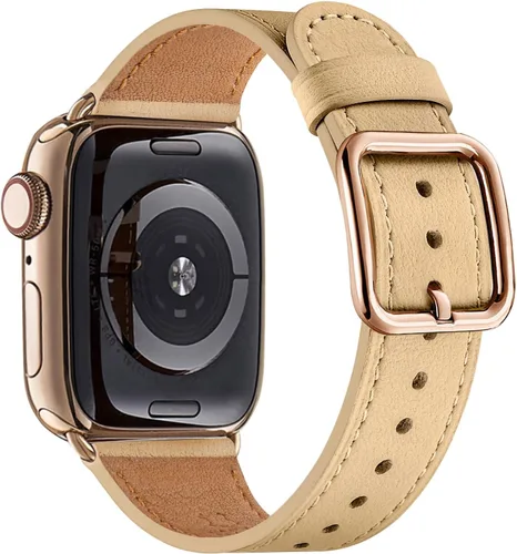 Miniatura 24 de MNBVCXZ Correas de cuero compatibles con Apple Watch para mujeres, correa de repuesto genuina para iWatch Series 11 10 9 8 7 6 5 4 3 2 1 SE 3 SE 2