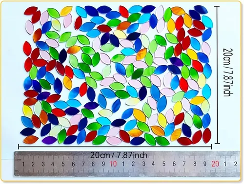 Miniatura 3 de Azulejos de mosaico de pétalos de 3.53 oz, azulejos de mosaico de vidrio de alta transparencia, pantalla hecha a mano para bricolaje, obras de arte
