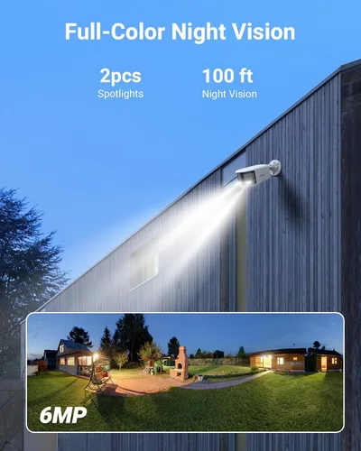 Miniatura 3 de Cámara de seguridad exterior de doble lente ANNKE FCD600 con FoV de 180°, cámara IP PoE panorámica de 6MP, detección inteligente