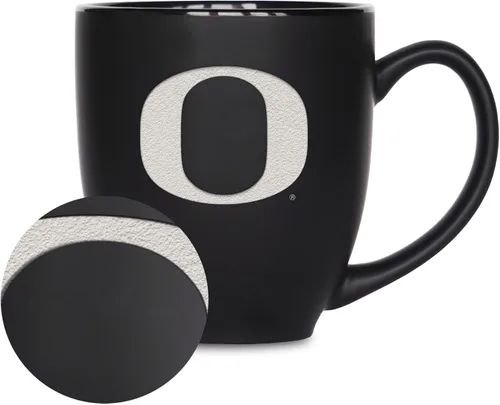 Miniatura 40 de Rico Industries - Taza de cerámica mate negra con grabado láser estándar de 15oz para NCAA (escuelas T & U) - Para bebidas calientes o frías