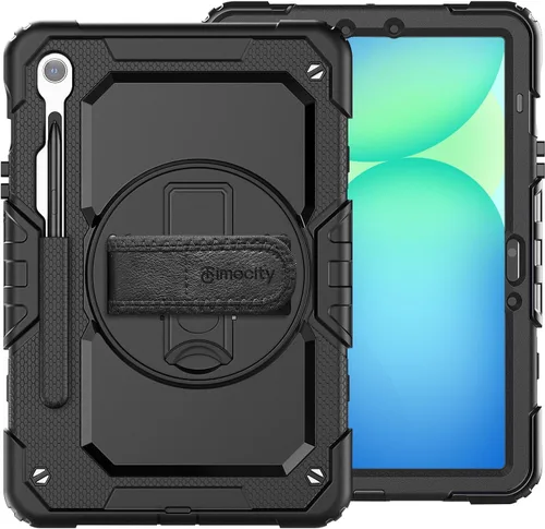 Miniatura 9 de Timecity - Funda protectora resistente para Samsung Galaxy Tab S10 Lite, S10 FE, S9 FE 5G, S9, 10.9 y 11 pulgadas, con protector de pantalla, Negro
