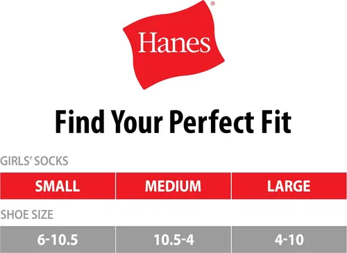 Miniatura 2 de Hanes Girls' 6-Pair Pack Crew Socks