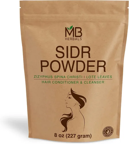 MB Herbals Sidr Powder 8 oz / 0.5 libras (8.01 oz) | WildCrafted | Hojas de seder Lote | Ziziphus spina christi | Acondicionador y limpiador natural